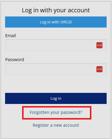 The login page with 'Forgot your password' highlighted.