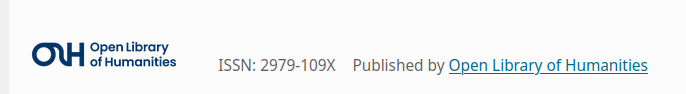 The OLH press logo in a journal site footer