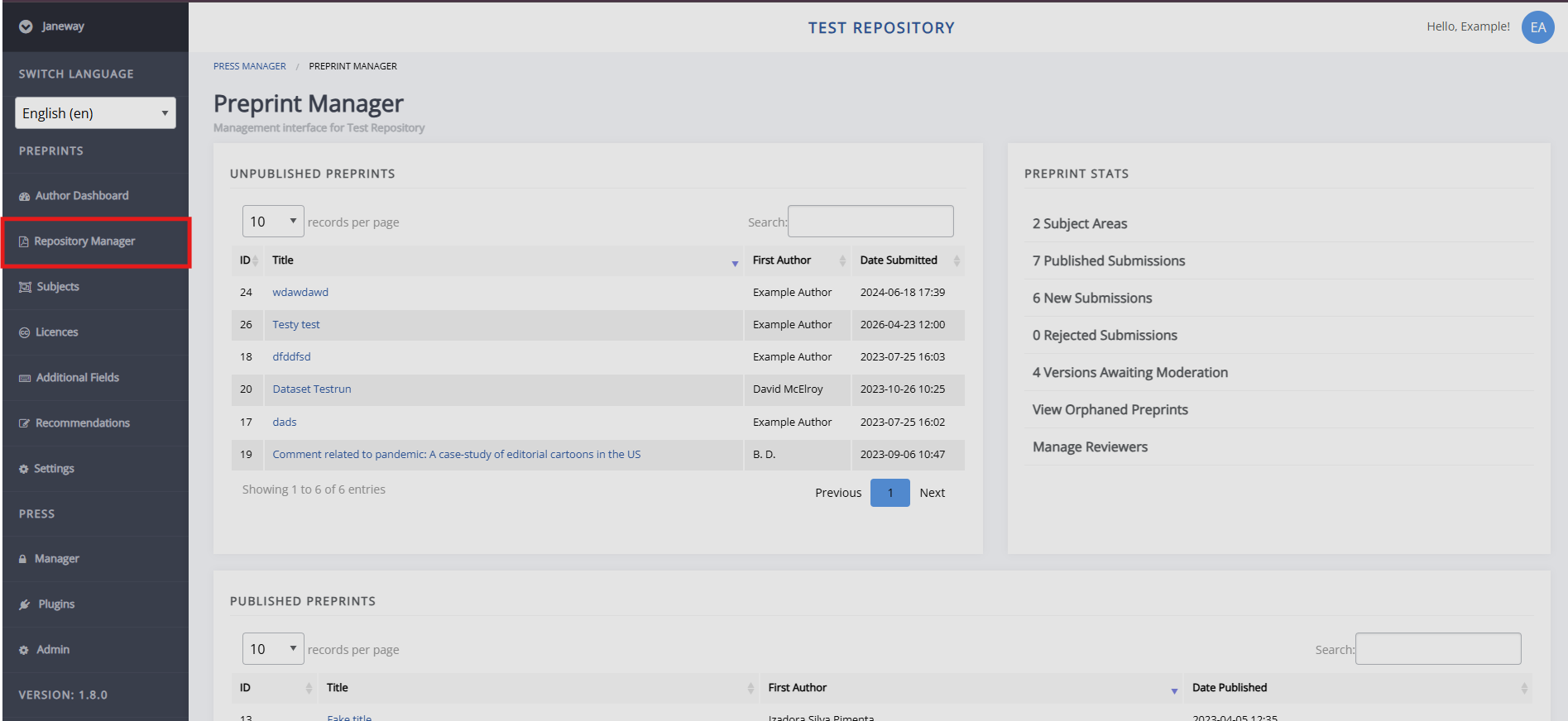 "The repository manager."