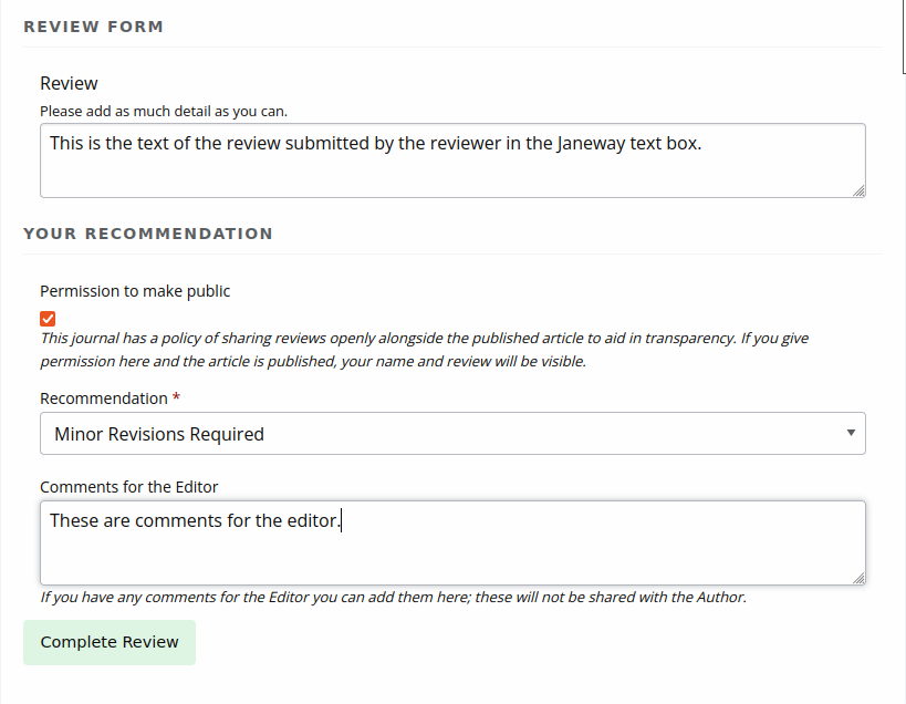 Reviewers are asked for permission to make reviews public