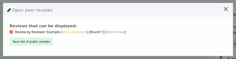 Reviews that can be displayed