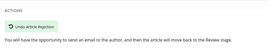Undo article rejection button
