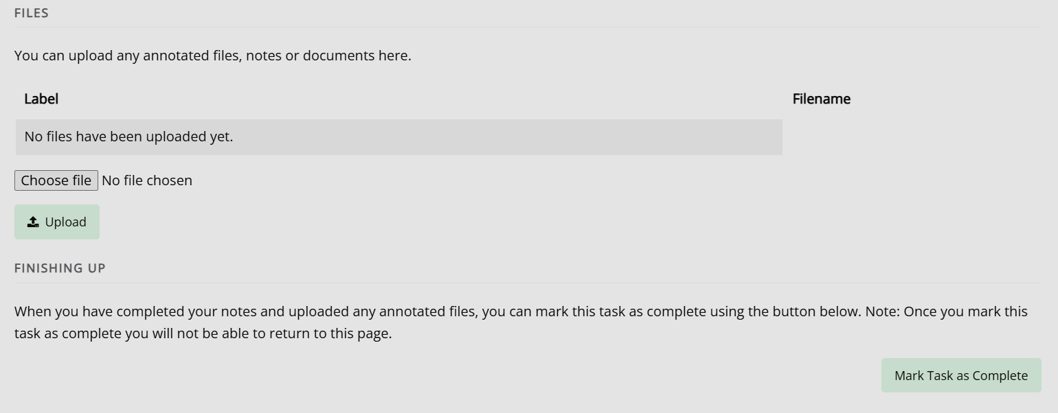 Providing proofreading notes by uploading an annotated file.