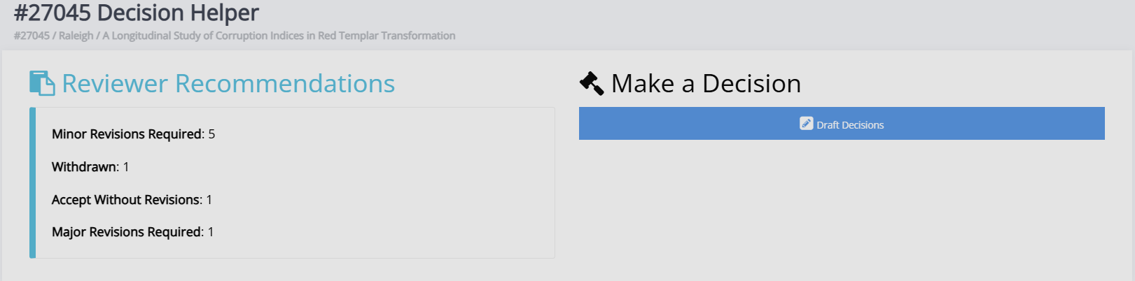 "The draft decision page."