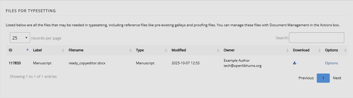 "The files for typesetting block."